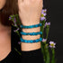 Quartz bleu | Argent | Bracelet macramé caillou pierre gemme
